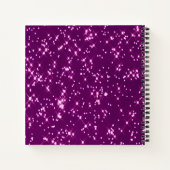 Paarse glittersterren notitieboek (Achterkant)
