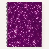 Paarse glittersterren notitieboek (Voorkant)
