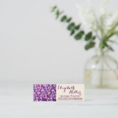 paarse glittervisitekaartjes mini visitekaartje (Staand voorkant)