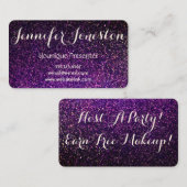 paarse glittervisitekaartjes, presentatorkaarten visitekaartje (Voorkant / Achterkant)