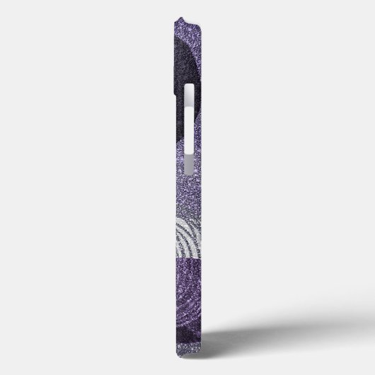 Paarse Glittery Abstract Monogrammen Case-Mate iPhone Case (Achterkant / Links)