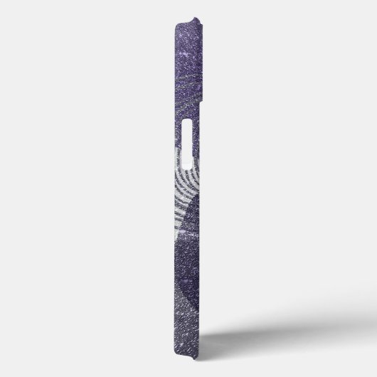 Paarse Glittery Abstract Monogrammen Case-Mate iPhone Case (Achterkant / Rechts)