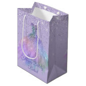 Paarse Glittery Ball Gown Gift Bag Medium Cadeauzakje (Voorkant Gekanteld)