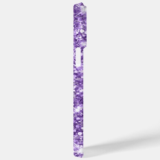Paarse Glittery Glam Girly Signature Case-Mate iPhone Case (Achterkant / Rechts)