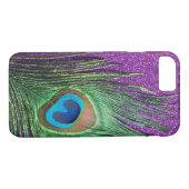 Paarse glittery Peacock-stille doezelaar Case-Mate iPhone Case (Achterkant (Horizontaal))