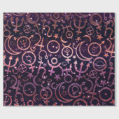 Paarse Glittery Planetary Universe Space Planets Cadeaupapier (Vlak)