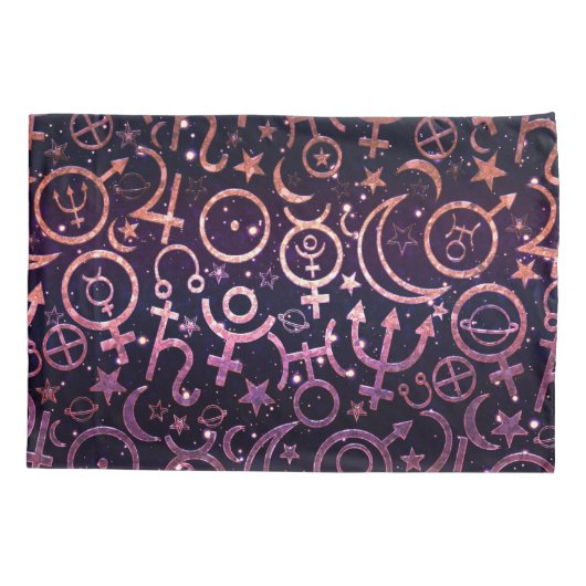 Paarse Glittery Planetary Universe Space Planets Kussensloop (Achterkant)