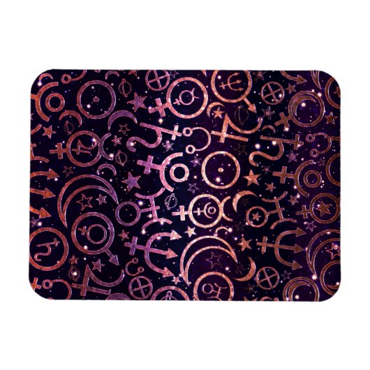 Paarse Glittery Planetary Universe Space Planets Magneet (Horizontaal)