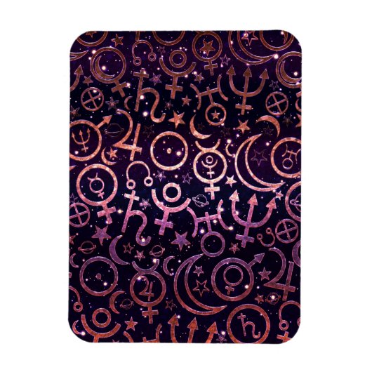 Paarse Glittery Planetary Universe Space Planets Magneet (Verticaal)