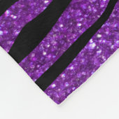 Paarse glitterzebralijnen fleece deken (Hoek)