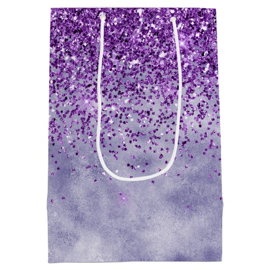 Paarse Glitz Glitter Medium Cadeauzakje (Achterkant)