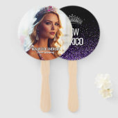 Paarse Glitz Pageant Fan Wavers - Set van Fans Handwaaier (Voorkant en achterkant)