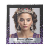 Paarse Glitz Shimmer Pageant Autograph Notitieblok (Voorkant)