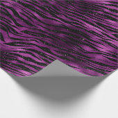 Paarse Glitz Zebra Print Cadeaupapier (Hoek)