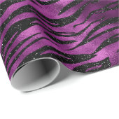 Paarse Glitz Zebra Print Cadeaupapier (Rol Hoek)