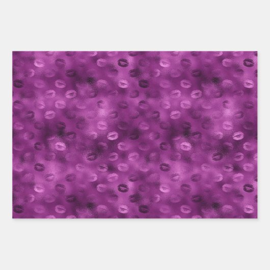 Paarse Glitz Zebra Print Inpakpapier Vel (Voorkant 3)