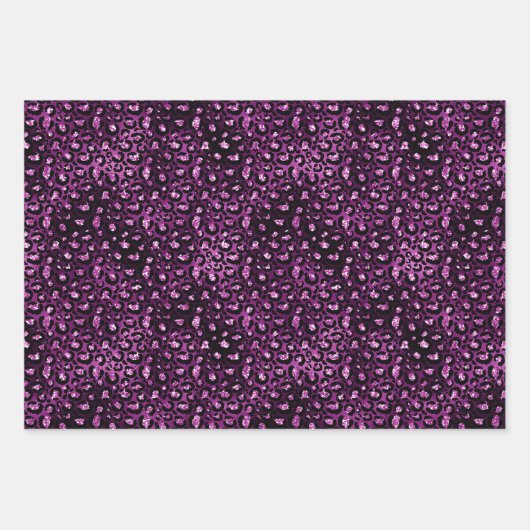 Paarse Glitz Zebra Print Inpakpapier Vel (Voorkant 2)