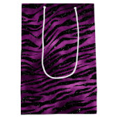 Paarse Glitz Zebra Print Medium Cadeauzakje (Achterkant)