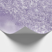 Paarse Glitzy Glitter Cadeaupapier (Hoek)