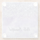 Paarse Glitzy Glitter Glazen Onderzetter (Achterkant)