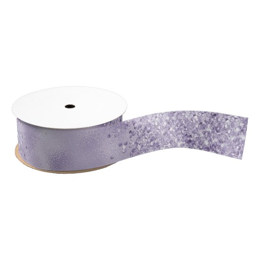 Paarse Glitzy Glitter           Grosgrain Lint (Spoel)