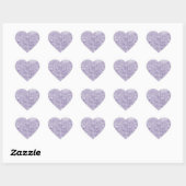 Paarse Glitzy Glitter Hart Sticker (Vel)