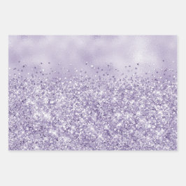Paarse Glitzy Glitter            Inpakpapier Vel