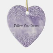 Paarse Glitzy Glitter Keramisch Ornament (Rechts)