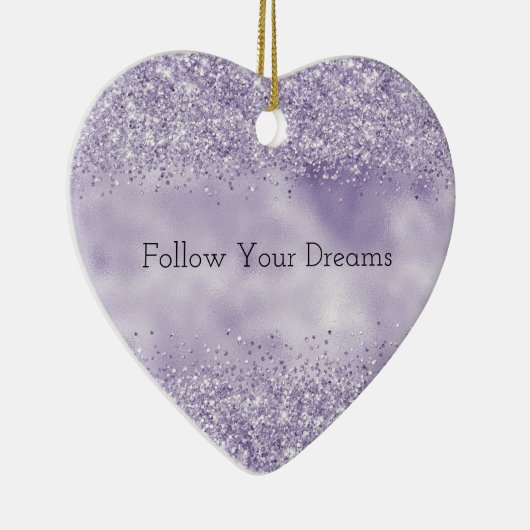 Paarse Glitzy Glitter Keramisch Ornament (Rechts)