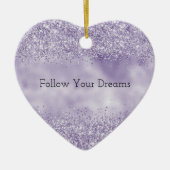 Paarse Glitzy Glitter Keramisch Ornament (Voorkant)