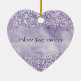 Paarse Glitzy Glitter Keramisch Ornament