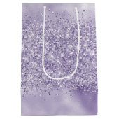 Paarse Glitzy Glitter Medium Cadeauzakje (Achterkant)