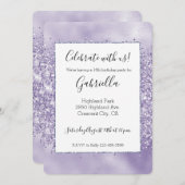 Paarse Glitzy Glitters Kaart (Voorkant / Achterkant)