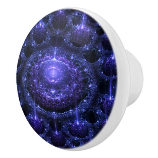 Paarse Glitzy Spheres Ceramic Knob. Keramische Knop (Rechts)