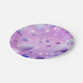 Paarse Gloed Hart Papieren Bordje (Gekanteld)