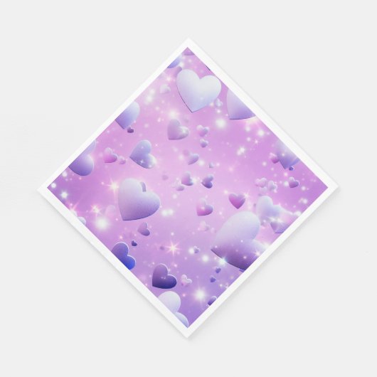 Paarse gloed hart servet (Hoek)