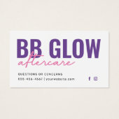 Paarse gloed na Kaart voor zorginstructie (Voorkant)