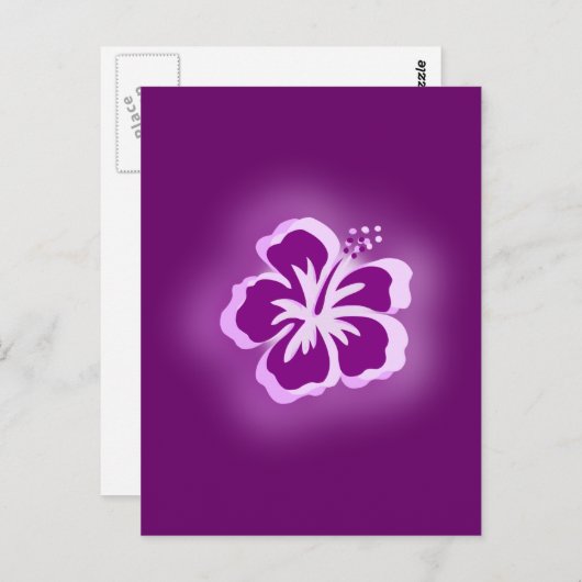 paarse gloeddesign briefkaart (Voorkant / Achterkant)