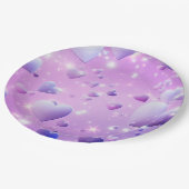 Paarse Gloeiende Hart Borden Papieren Bordje (Gekanteld)