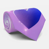 Paarse Gloeiende Hartvormige Stropdas (Opgerold)