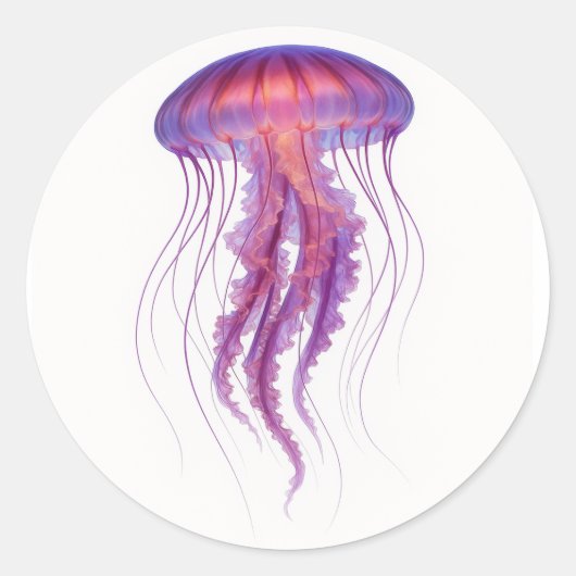 Paarse gloeikwal ronde sticker (Voorkant)