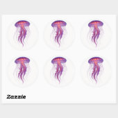 Paarse gloeikwal ronde sticker (Vel)