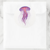 Paarse gloeikwal ronde sticker (Tas)