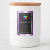 Paarse Glow Glitter Lijst Productlabel met Logo Voedselcontainer Etiket (Voorkant)