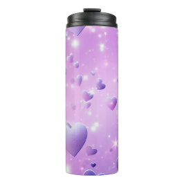 Paarse Glow Heart Thermal Tumbler Thermosbeker