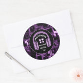 Paarse Glow Videogame Headsets Party Ronde Sticker (Envelop)