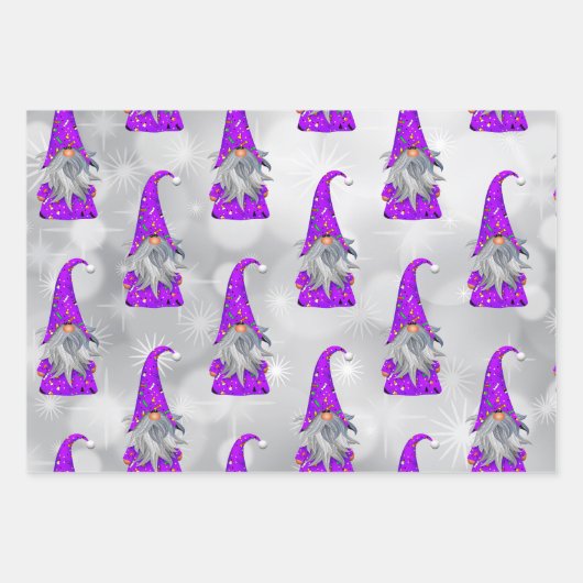 Paarse gnome inpakpapier vel (Voorkant)