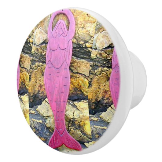 paarse goddess mermaid keramische knop (Rechts)