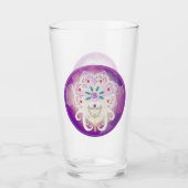 Paarse godin Meditation Om Zen Drink glas (Voorkant)