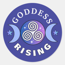 Paarse Godin Rijzende Ronde Sticker